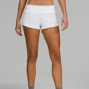 Lululemon white speed up shorts size 2